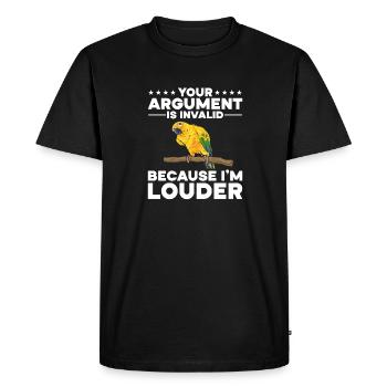 Perruche Perroquet Perruche Oiseau - T-shirt Premium bio Homme - noir - Devant - Nico (187cm)