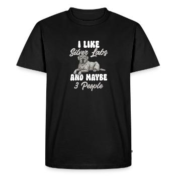 Silver Labrador Retriever Silver Lab - T-shirt Premium bio Homme - noir - Devant - Nico (187cm)