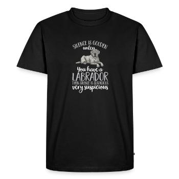 Silver Labrador Retriever Silver Lab - Men's Premium Organic T-Shirt - black - Front - Nico (187cm)