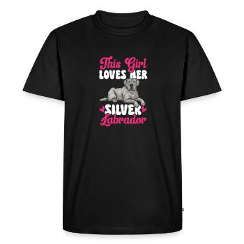 Silver Labrador Retriever Silver Lab - Men's Premium Organic T-Shirt - black - Front - Nico (187cm)