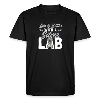 Silver Labrador Retriever Silver Lab - Men's Premium Organic T-Shirt - black - Front - Nico (187cm)
