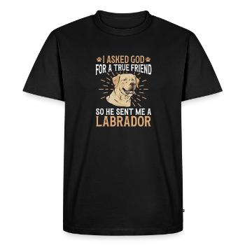 Labrador Retriever jaune - T-shirt Premium bio Homme - noir - Devant - Nico (187cm)