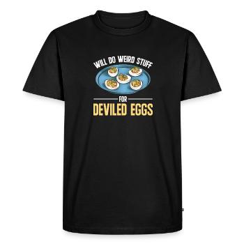 Oeufs farcis Oeufs farcis - T-shirt Premium bio Homme - noir - Devant - Nico (187cm)