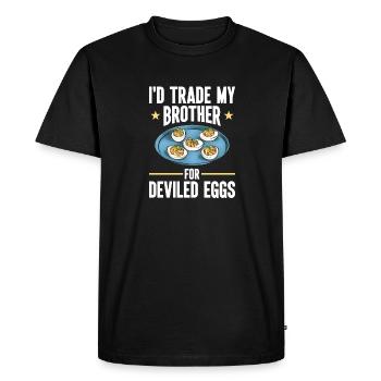 Stuffed Eggs Deviled Eggs - Men's Premium Organic T-Shirt - black - Front - Nico (187cm)