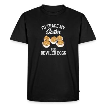 Stuffed Eggs Deviled Eggs - Men's Premium Organic T-Shirt - black - Front - Nico (187cm)