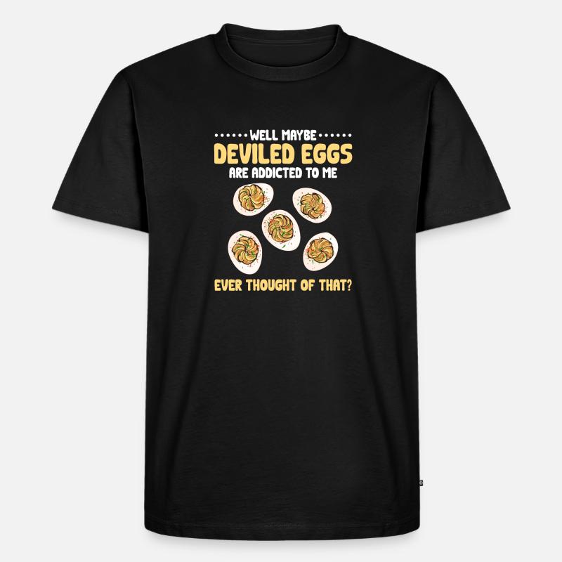 Gefüllte Eier Deviled Eggs - Männer Premium Bio T-Shirt - Schwarz