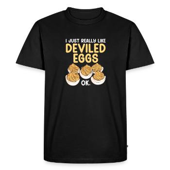 Oeufs farcis Oeufs farcis - T-shirt Premium bio Homme - noir - Devant - Nico (187cm)