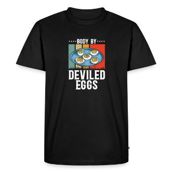 Oeufs farcis Oeufs farcis - T-shirt Premium bio Homme - noir - Devant - Nico (187cm)