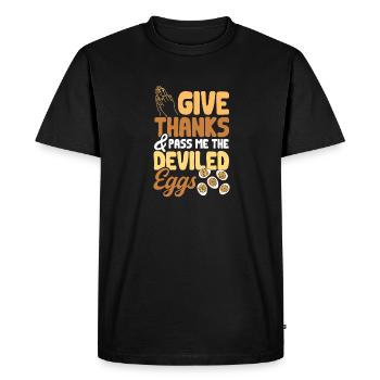 Oeufs farcis Oeufs farcis - T-shirt Premium bio Homme - noir - Devant - Nico (187cm)