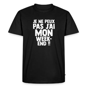 Je Peux Pas J'ai Mon Week-end J'peux Pas - T-shirt Premium bio Homme - noir - Devant - Nico (187cm)