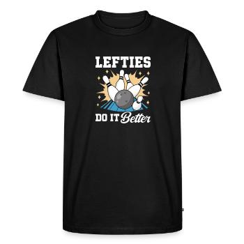 Bowling Left-handed Left-handed bowler - Men's Premium Organic T-Shirt - black - Front - Nico (187cm)