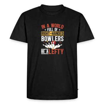 Bowling Left-handed Left-handed bowler - Men's Premium Organic T-Shirt - black - Front - Nico (187cm)