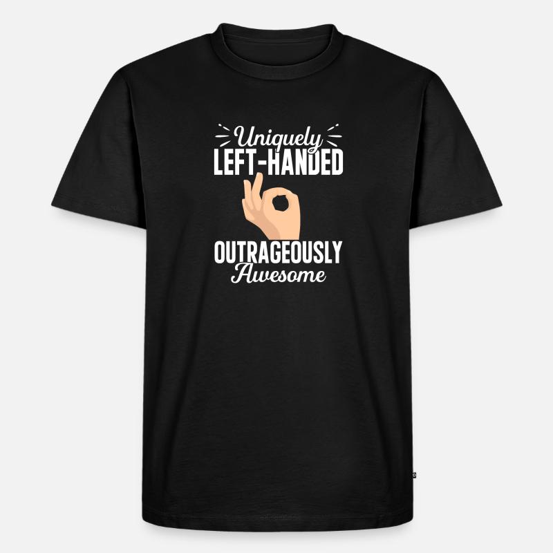 Linkshänder - Männer Premium Bio T-Shirt - Schwarz