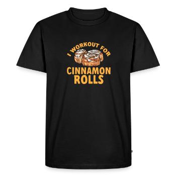 Rouleau à la cannelle - T-shirt Premium bio Homme - noir - Devant - Nico (187cm)
