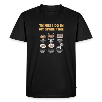 Rouleau à la cannelle - T-shirt Premium bio Homme - noir - Devant - Nico (187cm)