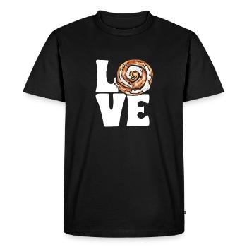 Rouleau à la cannelle - T-shirt Premium bio Homme - noir - Devant - Nico (187cm)