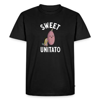 Légumes-racines de patates douces - T-shirt Premium bio Homme - noir - Devant - Nico (187cm)