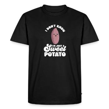 Légumes-racines de patates douces - T-shirt Premium bio Homme - noir - Devant - Nico (187cm)