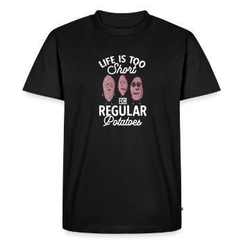 Légumes-racines de patates douces - T-shirt Premium bio Homme - noir - Devant - Nico (187cm)