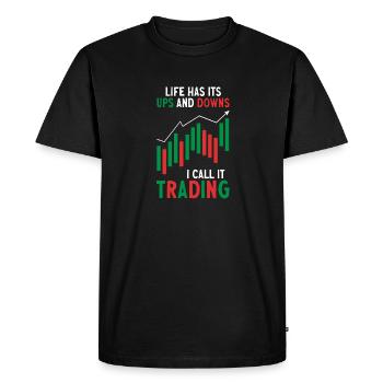 Trading Crypto Stock Market Investor Day Trader - Men's Premium Organic T-Shirt - black - Front - Nico (187cm)