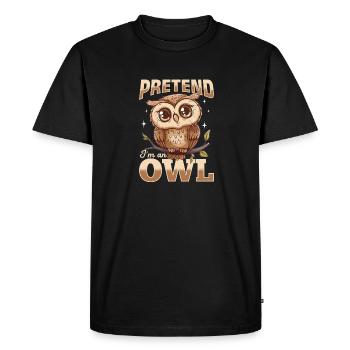 Drôle de hibou Oiseau nocturne Animal prétendre que je suis un hibou - T-shirt Premium bio Homme - noir - Devant - Nico (187cm)