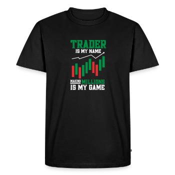 Trading Crypto Stock Market Investor Day Trader - Men's Premium Organic T-Shirt - black - Front - Nico (187cm)