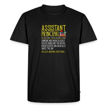 Directeur adjoint - T-shirt Premium bio Homme - noir - Devant - Nico (187cm)