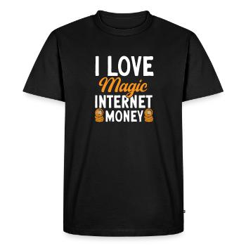 Bitcoin Crypto-monnaie BTC Crypto Trader - T-shirt Premium bio Homme - noir - Devant - Nico (187cm)