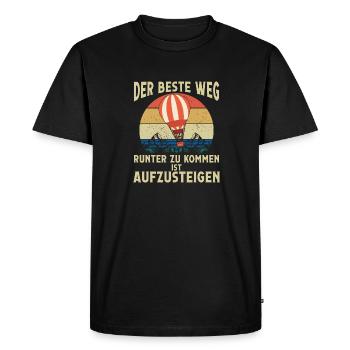 Montgolfière Pilote de montgolfière - T-shirt Premium bio Homme - noir - Devant - Nico (187cm)
