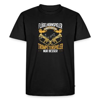 Flugelhorn Player Flugelhorn Oil Musical Instrument - Men's Premium Organic T-Shirt - black - Front - Nico (187cm)