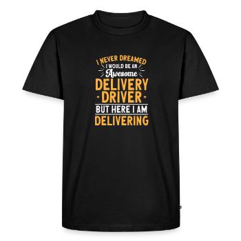Livraison de colis fournisseur - T-shirt Premium bio Homme - noir - Devant - Nico (187cm)