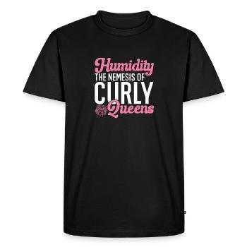 Curly Hair Afro Curls Natural Hair - Men's Premium Organic T-Shirt - black - Front - Nico (187cm)