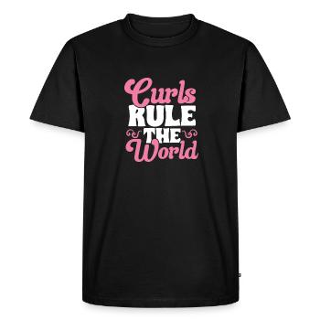 Curly Hair Afro Curls Natural Hair - Men's Premium Organic T-Shirt - black - Front - Nico (187cm)