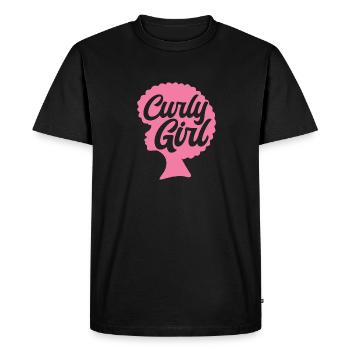 Curly Hair Afro Curls Natural Hair - Men's Premium Organic T-Shirt - black - Front - Nico (187cm)