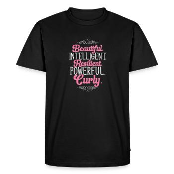 Curly Hair Afro Curls Natural Hair - Men's Premium Organic T-Shirt - black - Front - Nico (187cm)