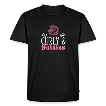 Curly Hair Afro Curls Natural Hair - Men's Premium Organic T-Shirt - black - Front - Nico (187cm)