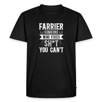 Maréchal-ferrant Fer à cheval Fer à cheval - T-shirt Premium bio Homme - noir - Devant - Nico (187cm)