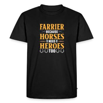 Maréchal-ferrant Fer à cheval Fer à cheval - T-shirt Premium bio Homme - noir - Devant - Nico (187cm)