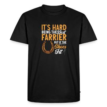 Maréchal-ferrant Fer à cheval Fer à cheval - T-shirt Premium bio Homme - noir - Devant - Nico (187cm)