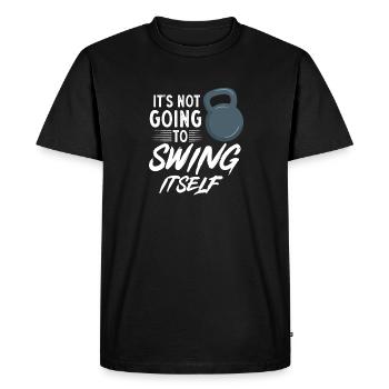 Kettlebell Workout Fitness Training - Men's Premium Organic T-Shirt - black - Front - Nico (187cm)
