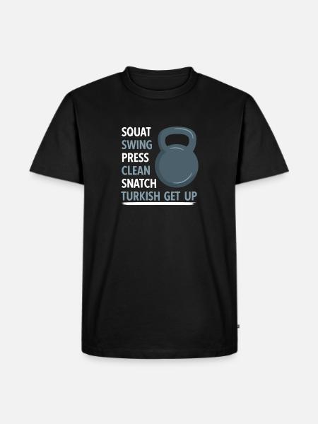 Kettlebell Workout Fitness Training - Men's Premium Organic T-Shirt - black