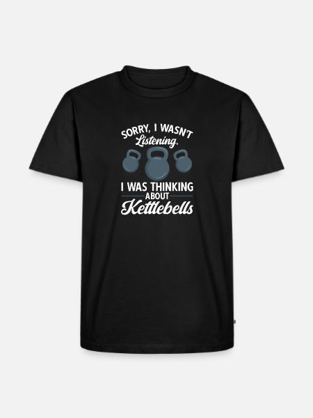 Kettlebell Workout Fitness Training - Men's Premium Organic T-Shirt - black