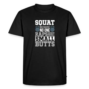 Kettlebell Workout Fitness Training - Men's Premium Organic T-Shirt - black - Front - Nico (187cm)
