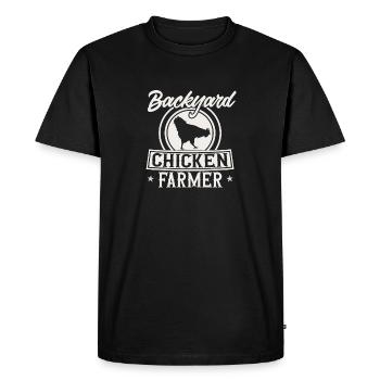 Poulet, Éleveur, Coq, Poule, Poulets de basse-cour, - T-shirt Premium bio Homme - noir - Devant - Nico (187cm)