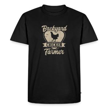 Poulet, Éleveur, Coq, Poule, Poulets de basse-cour, - T-shirt Premium bio Homme - noir - Devant - Nico (187cm)