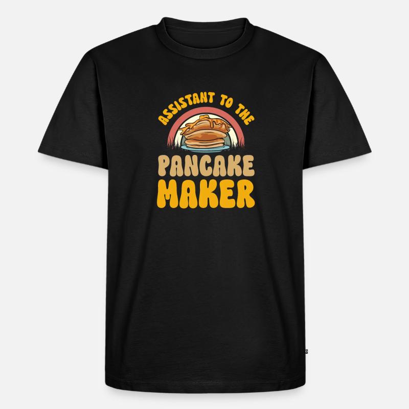 Pancake Frühstück Pfannkuchen - Männer Premium Bio T-Shirt - Schwarz