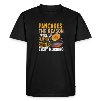 Crêpes Petit-déjeuner Crêpes - T-shirt Premium bio Homme - noir - Devant - Nico (187cm)