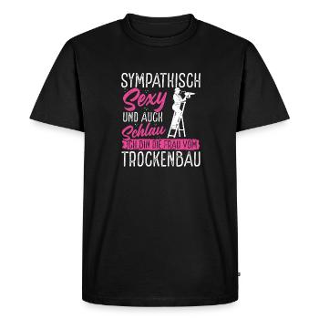 Drywall Woman Master Journeyman - Men's Premium Organic T-Shirt - black - Front - Nico (187cm)