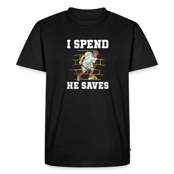 Lacrosse Goalie Funny Lacrosse - Men's Premium Organic T-Shirt - black - Front - Nico (187cm)