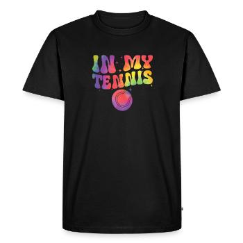 Tennis Joueur De Tennis Fille Garçon In My Tennis - T-shirt Premium bio Homme - noir - Devant - Nico (187cm)